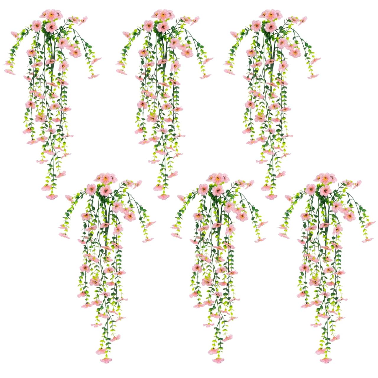 30" UV Resistant Artificial Daisy Hanging Bushes, 6ct.